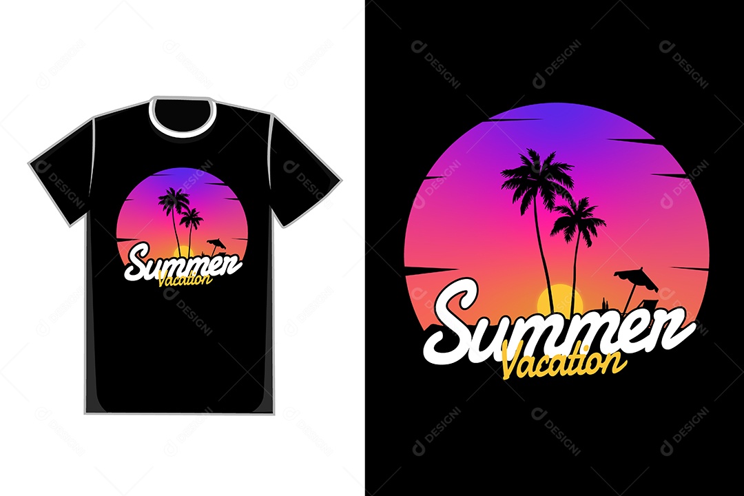 Modelo de Estampa de Camiseta Ilustração Vetor EPS