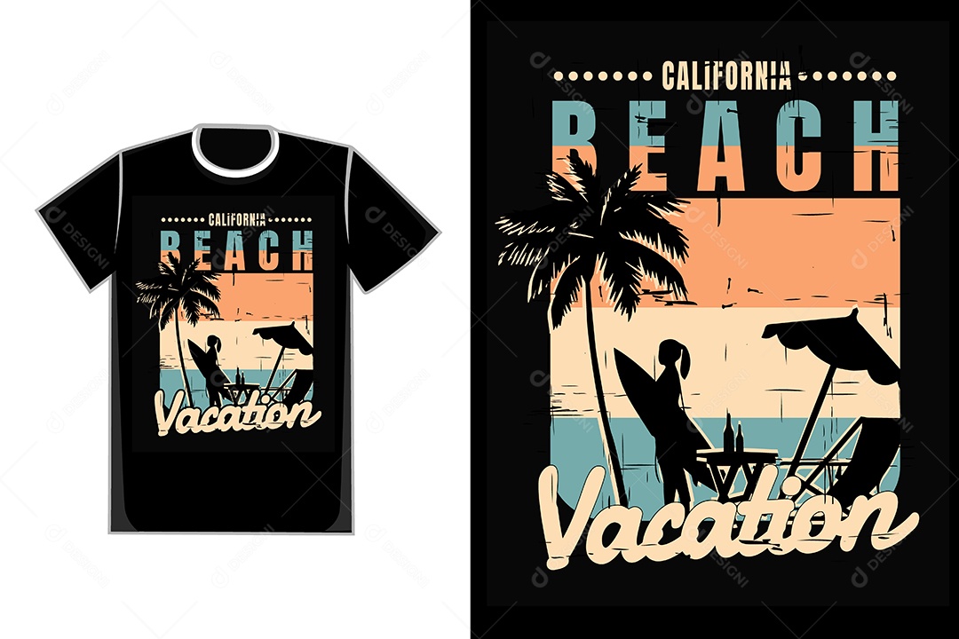 Modelo de Estampa de Camiseta Ilustração Vetor EPS