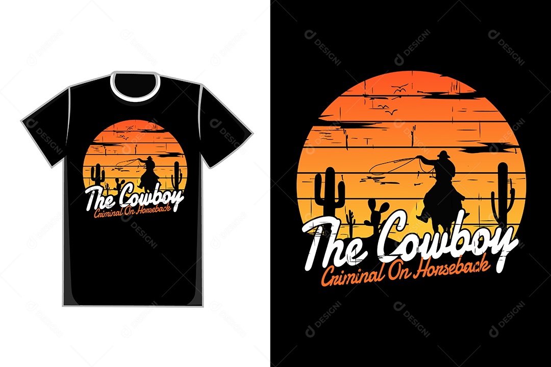 Modelo de Estampa de Camiseta Ilustração Vetor EPS