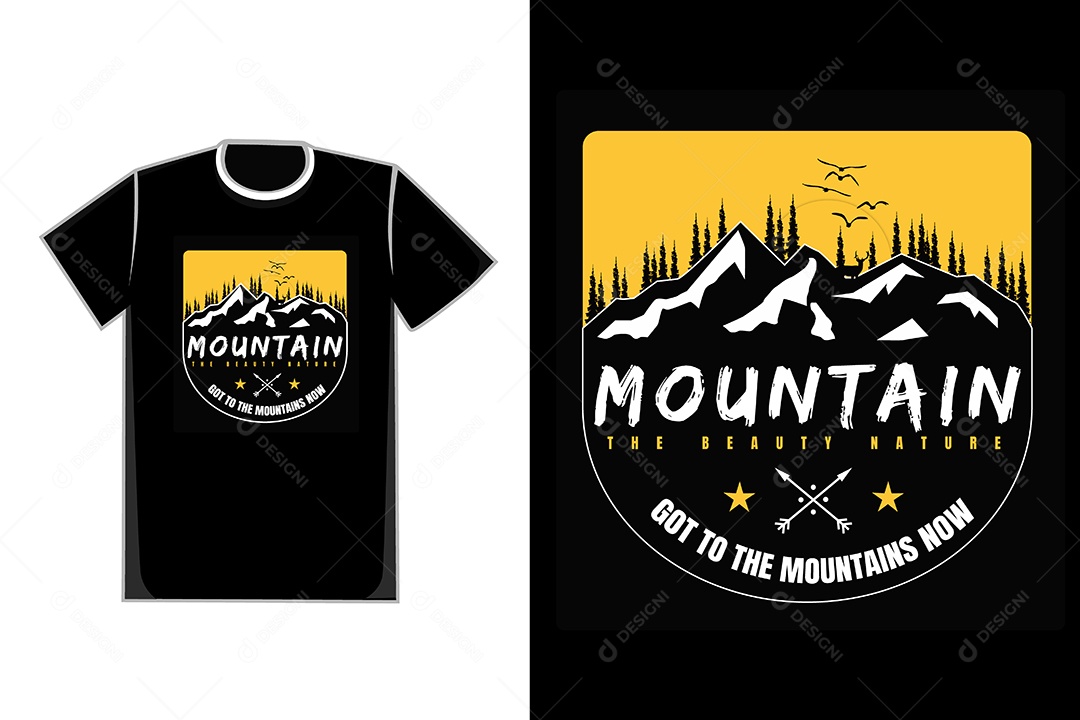 Modelo de Estampa de Camiseta Ilustração Vetor EPS