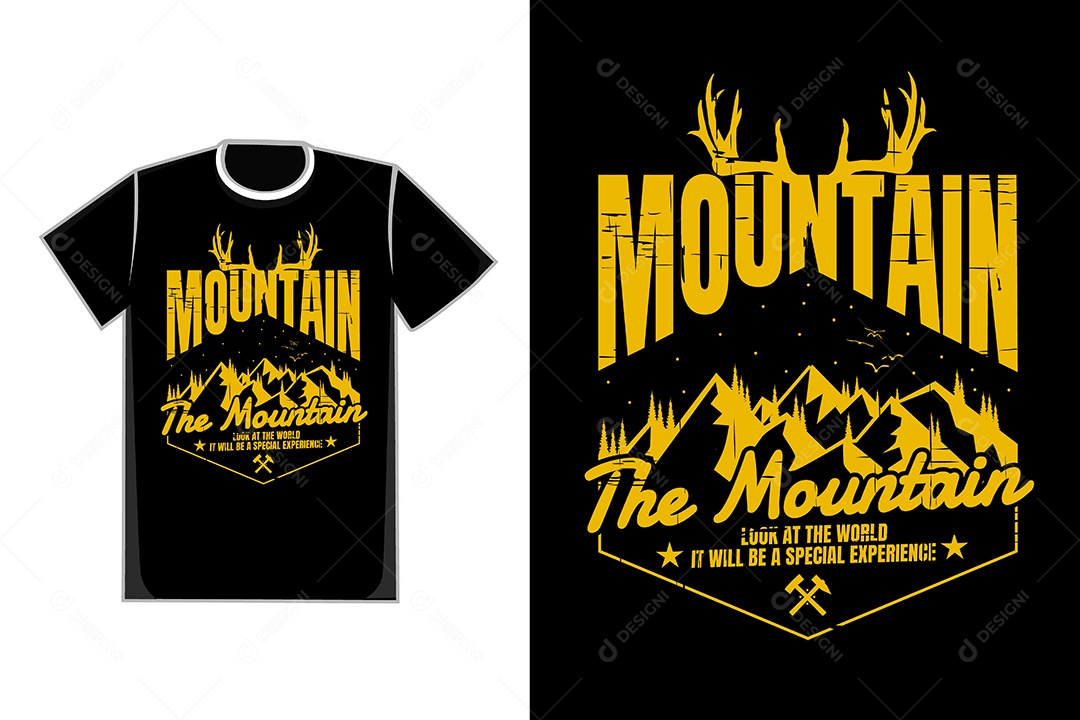 Modelo de Estampa de Camiseta Ilustração Vetor EPS