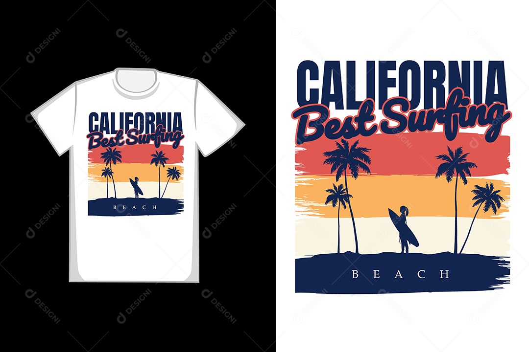 Modelo de Estampa de Camiseta Ilustração Vetor EPS