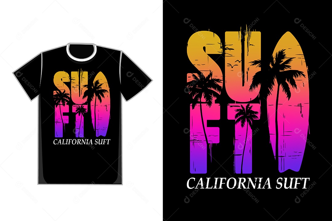 Modelo de Estampa de Camiseta Ilustração Vetor EPS