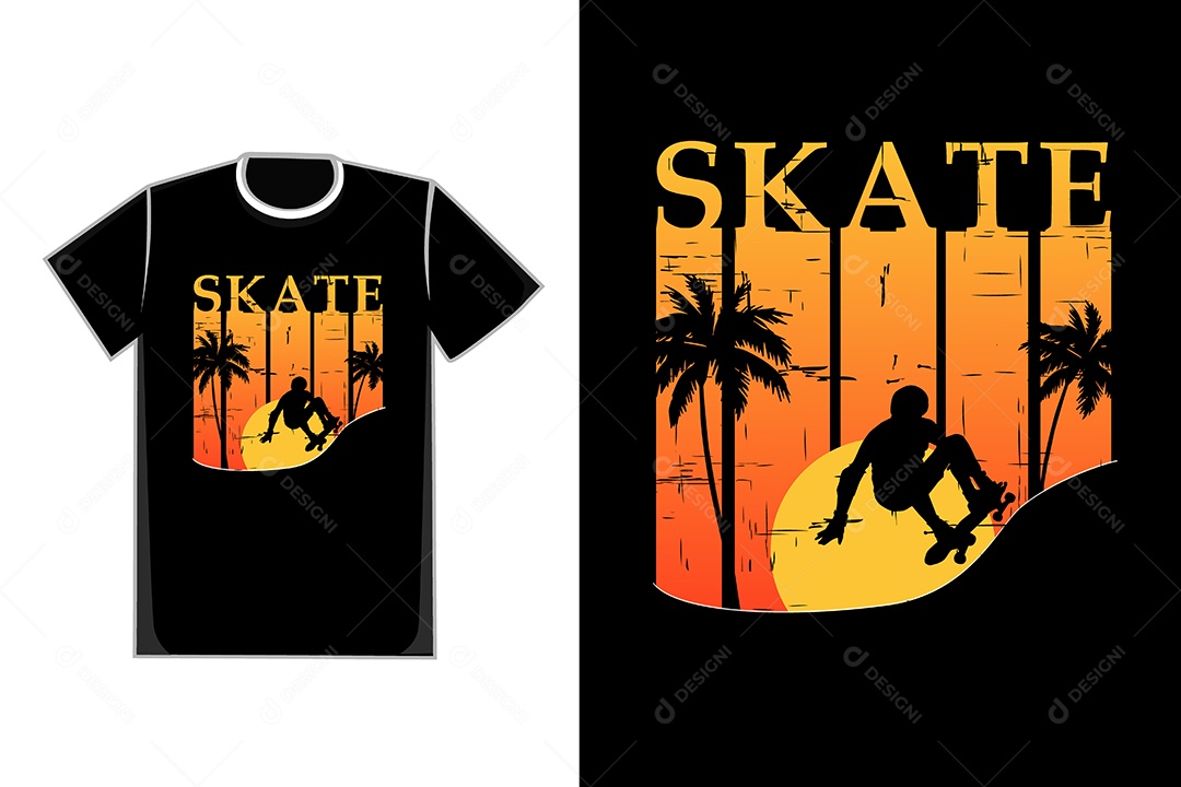 Modelo de Estampa de Camiseta Ilustração Vetor EPS