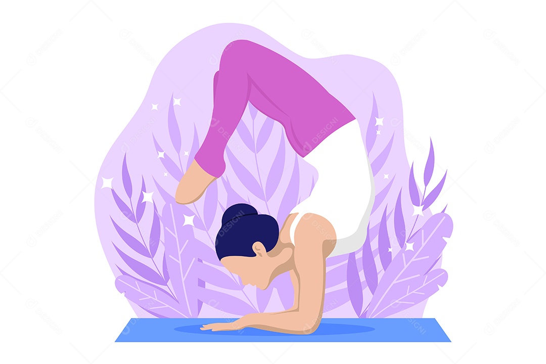 Conceito de Yoga Ilustração Vetor EPS