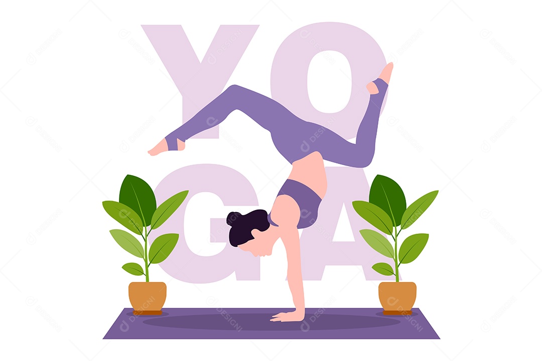 Conceito de Yoga Ilustração Vetor EPS