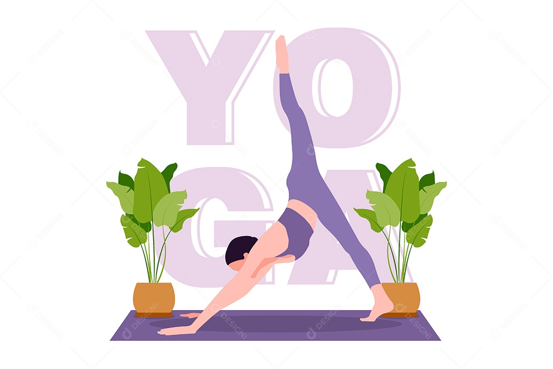 Conceito de Yoga Ilustração Vetor EPS