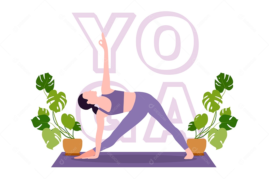 Conceito de Yoga Ilustração Vetor EPS