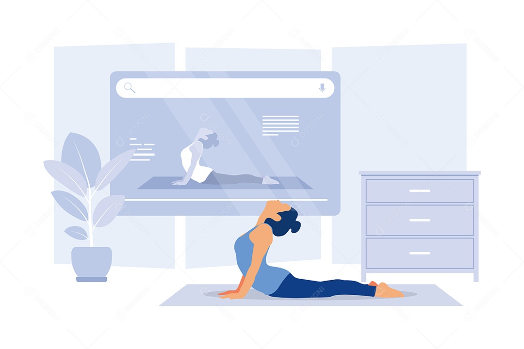 Conceito de Yoga Ilustração Vetor EPS