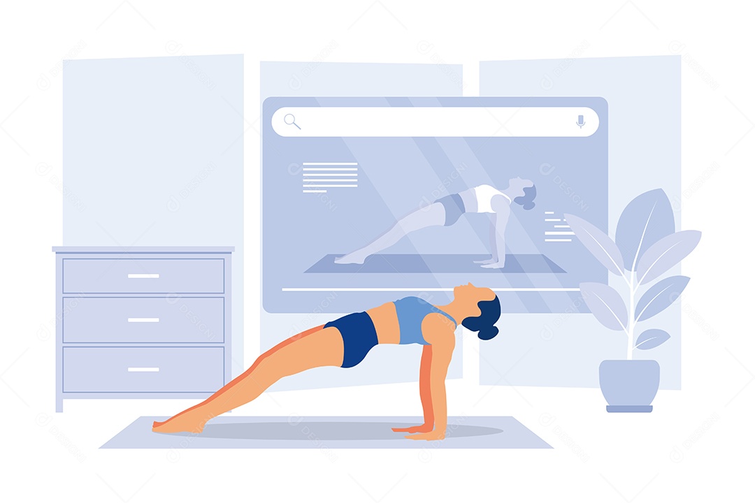 Conceito de Yoga Ilustração Vetor EPS