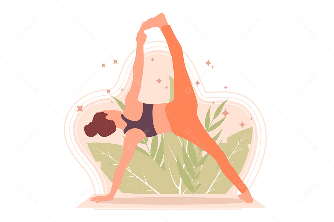 Conceito de Yoga Ilustração Vetor EPS