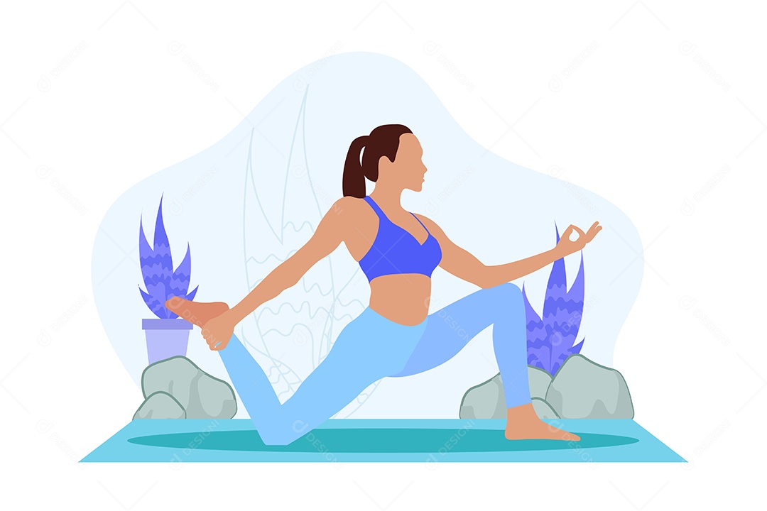 Conceito de Yoga Ilustração Vetor EPS