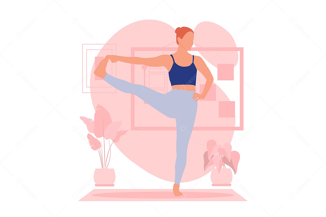 Conceito de Yoga Ilustração Vetor EPS
