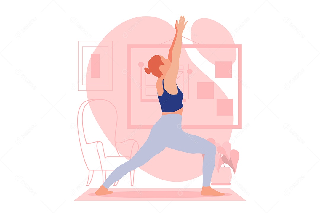 Conceito de Yoga Ilustração Vetor EPS