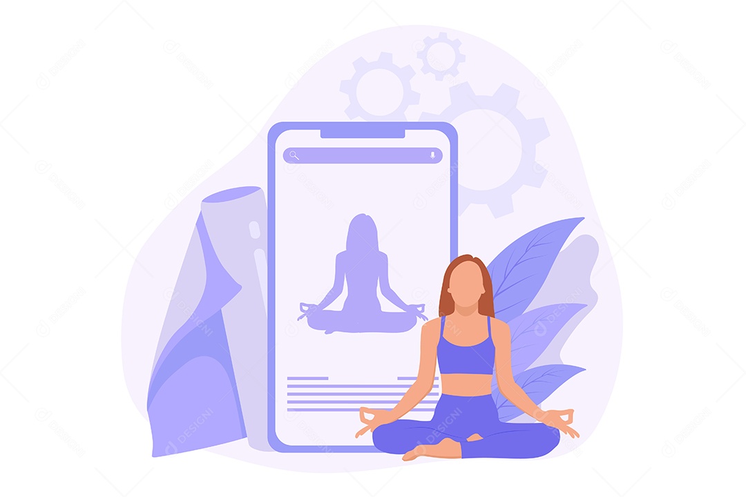 Conceito de Yoga Ilustração Vetor EPS