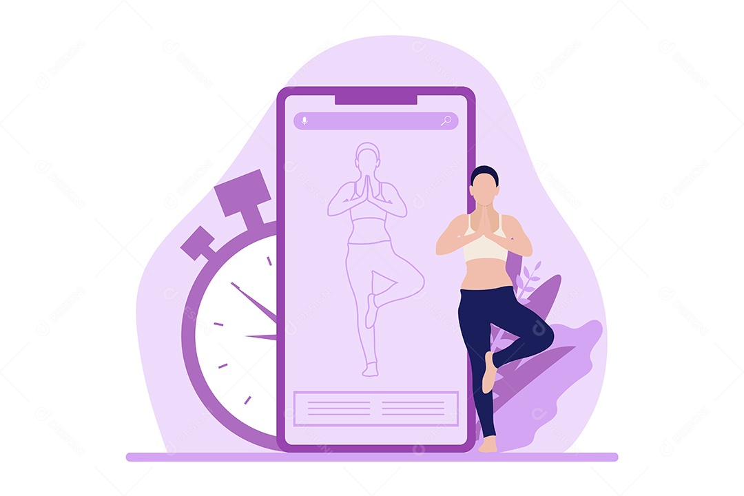 Conceito de Yoga Ilustração Vetor EPS