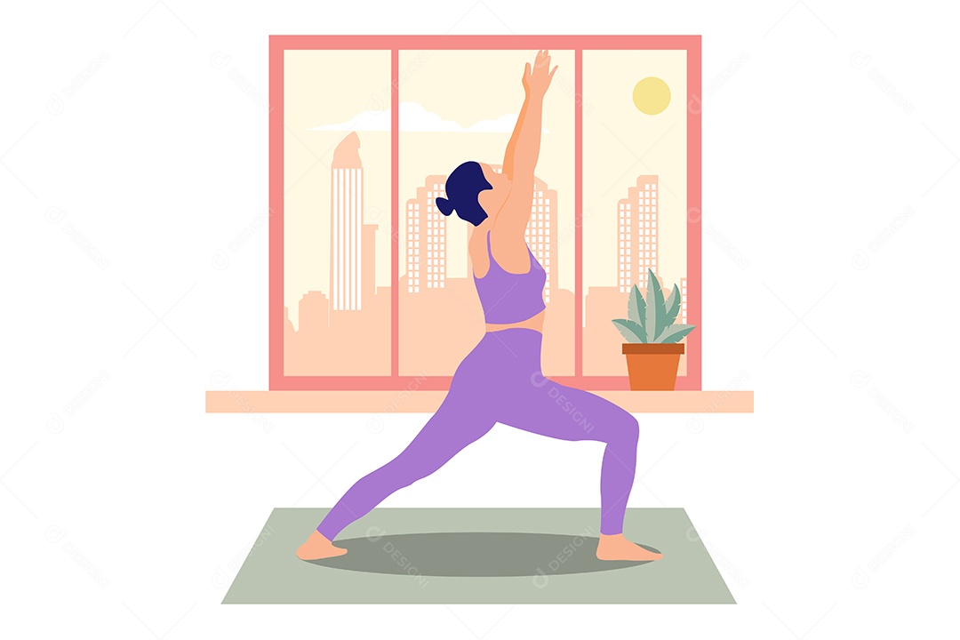 Conceito de Yoga Ilustração Vetor EPS