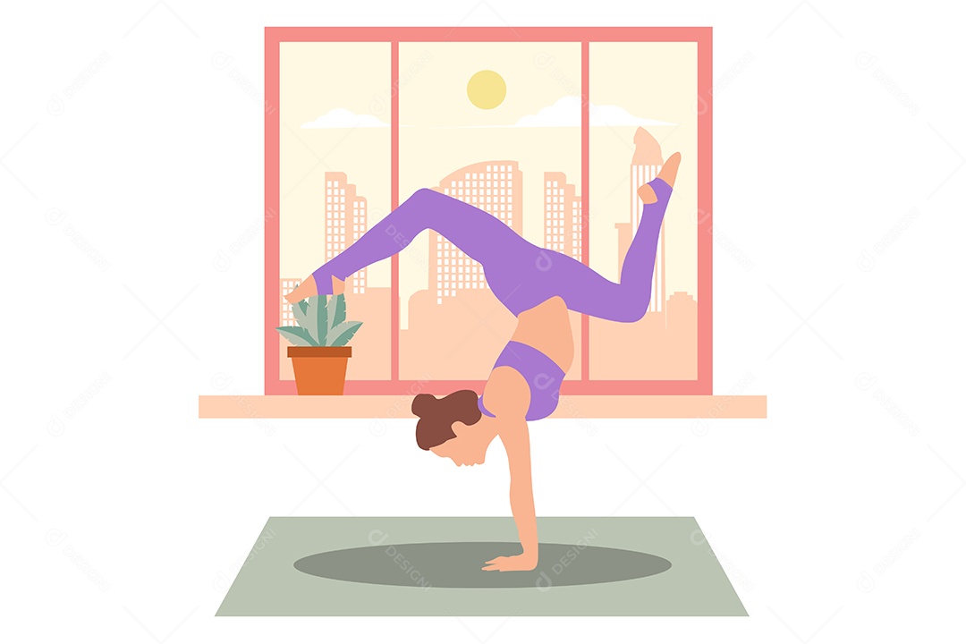 Conceito de Yoga Ilustração Vetor EPS