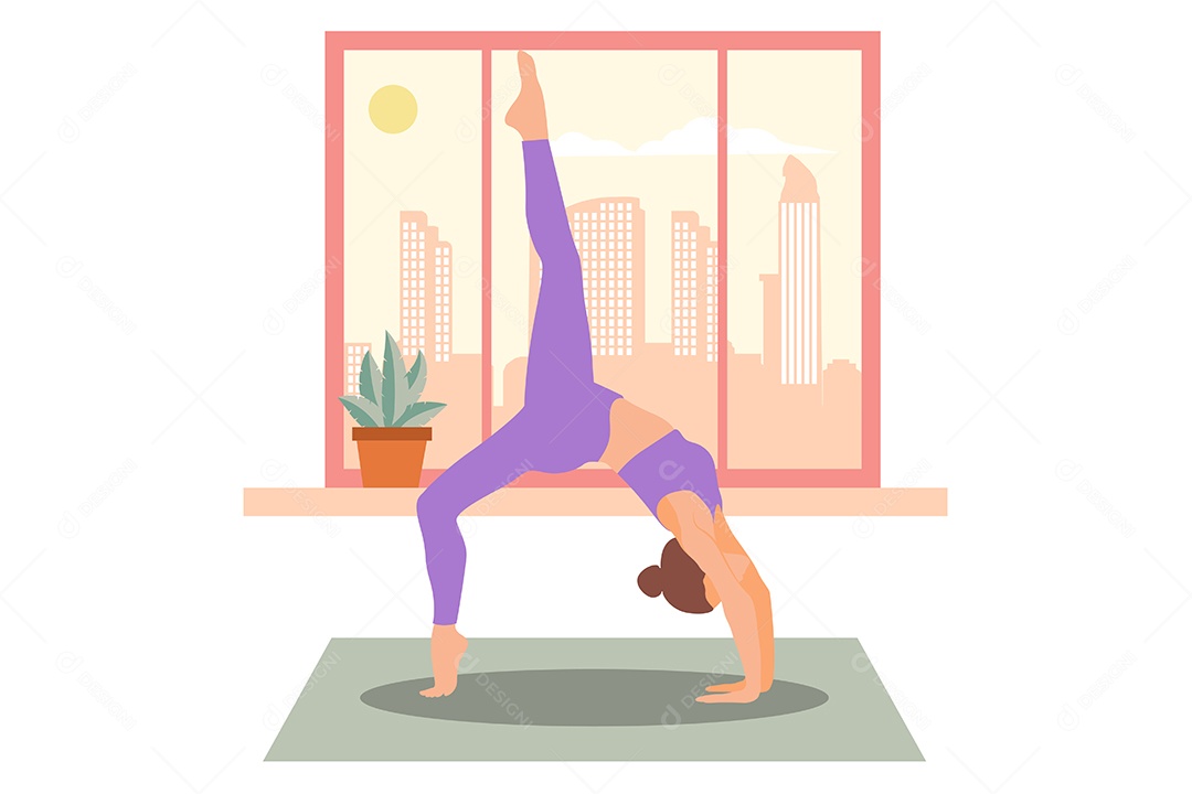 Conceito de Yoga Ilustração Vetor EPS