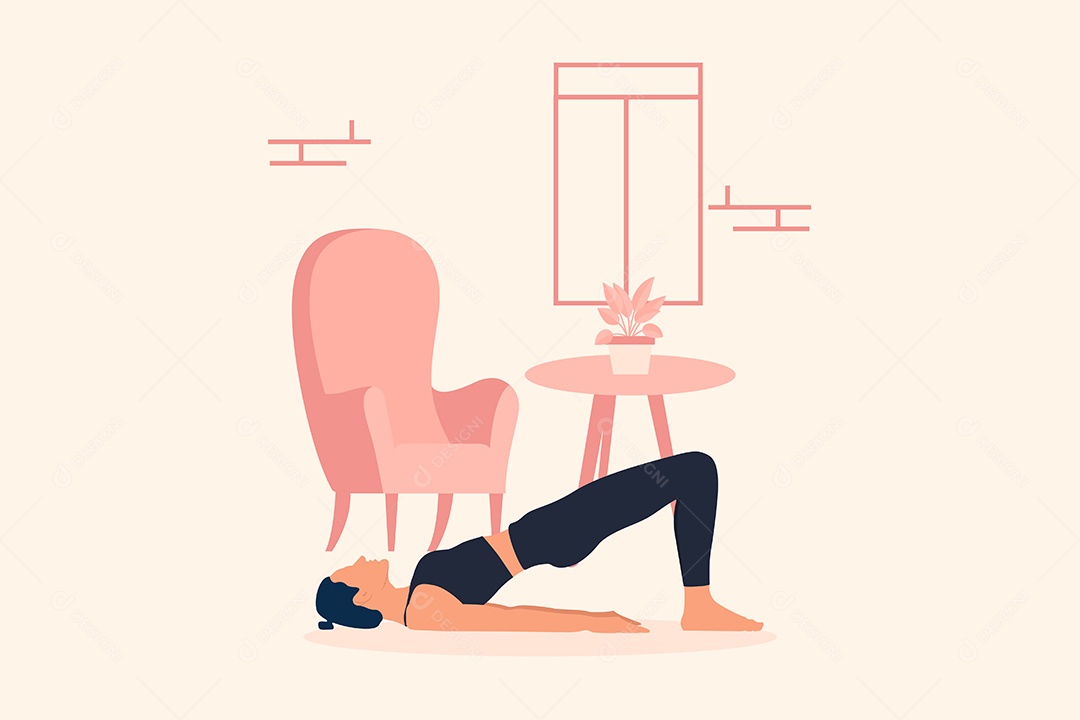 Conceito de Yoga Ilustração Vetor EPS
