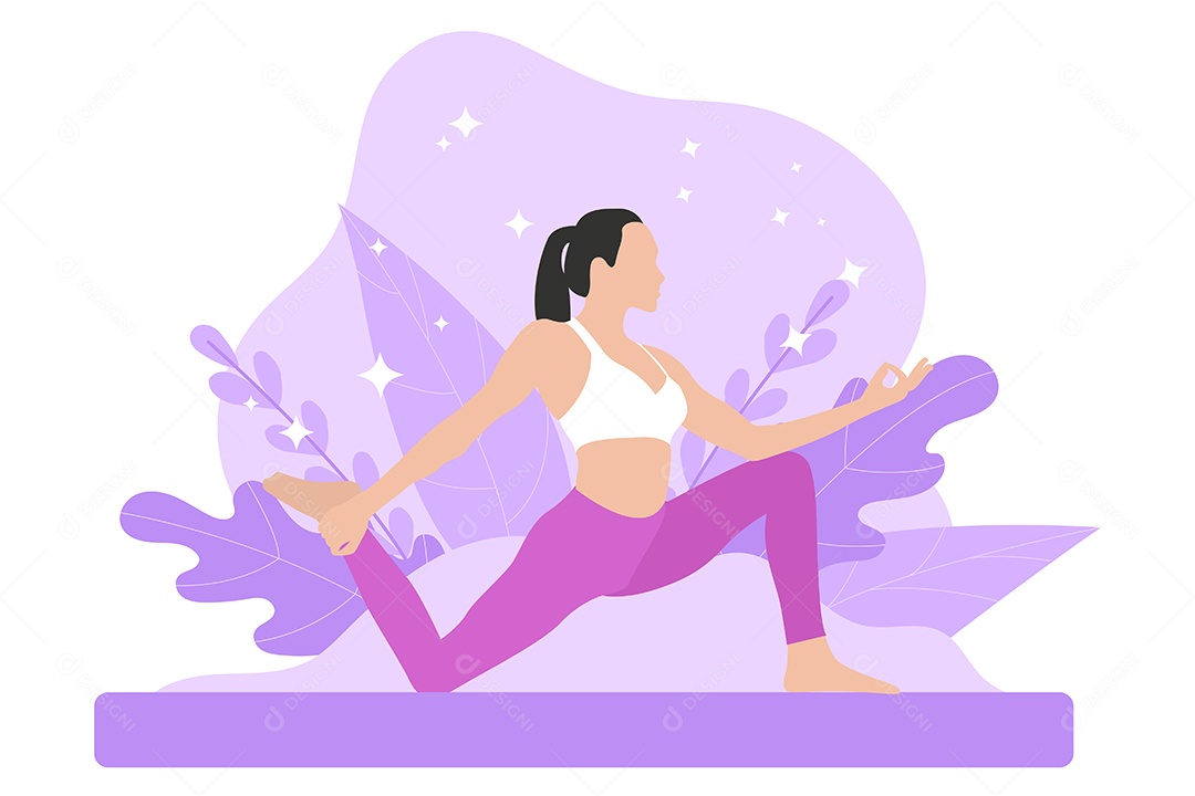 Conceito de Yoga Ilustração Vetor EPS