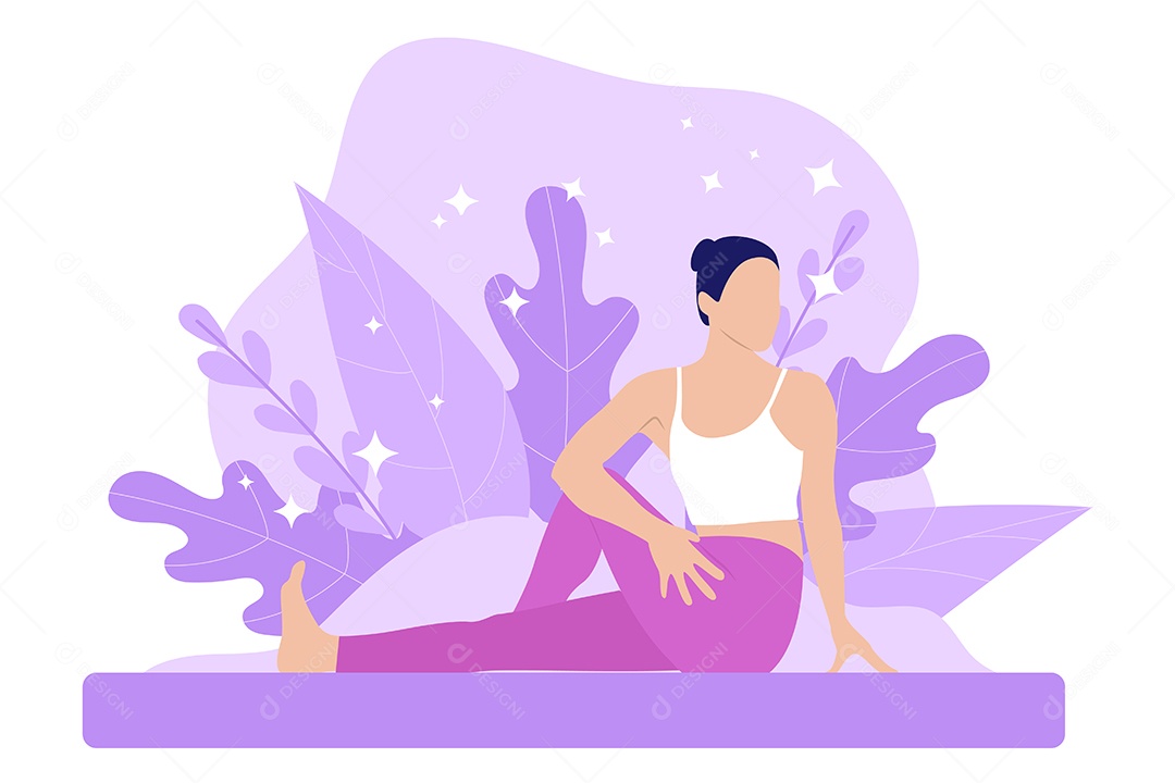 Conceito de Yoga Ilustração Vetor EPS