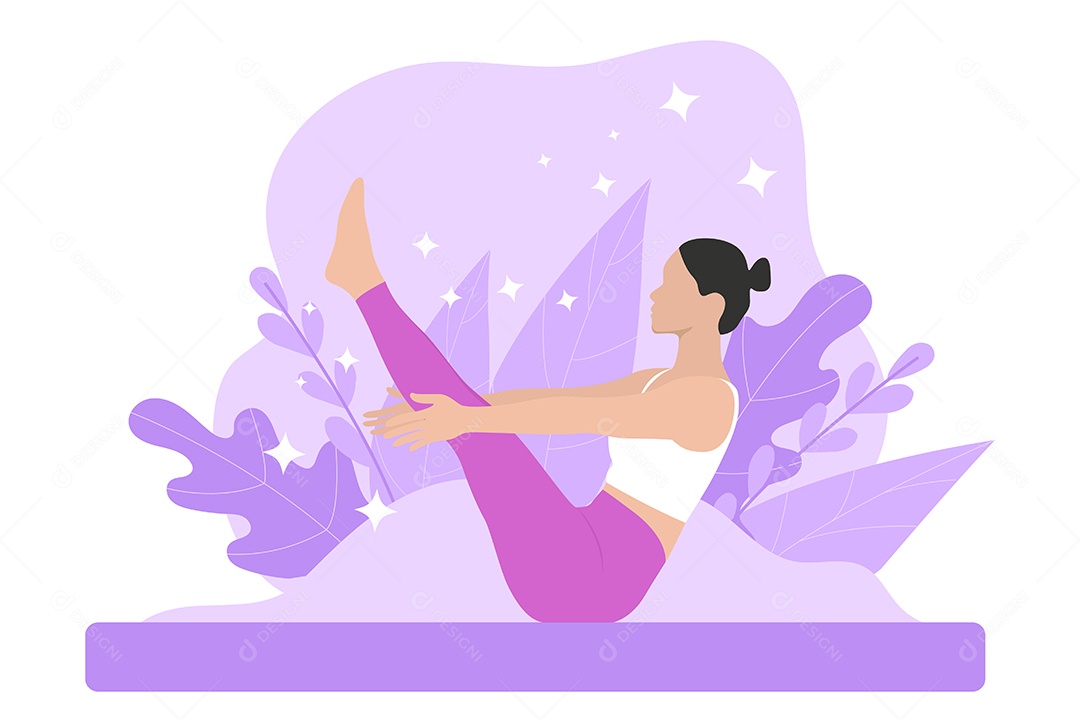 Conceito de Yoga Ilustração Vetor EPS