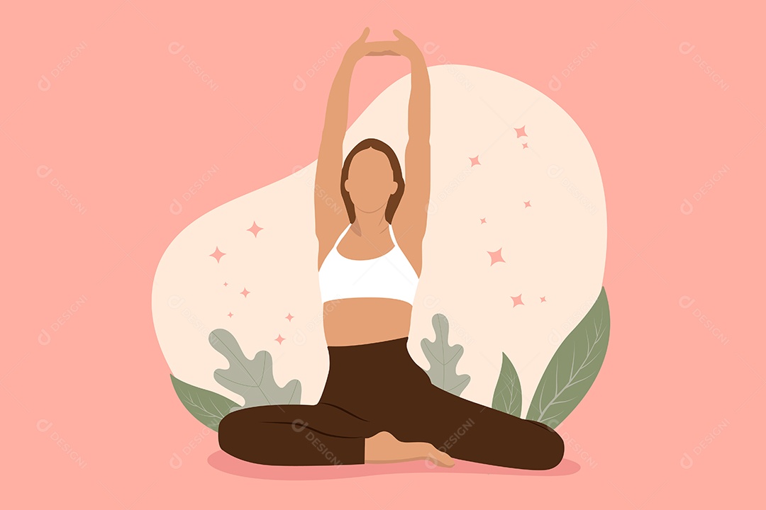 Conceito de Yoga Ilustração Vetor EPS