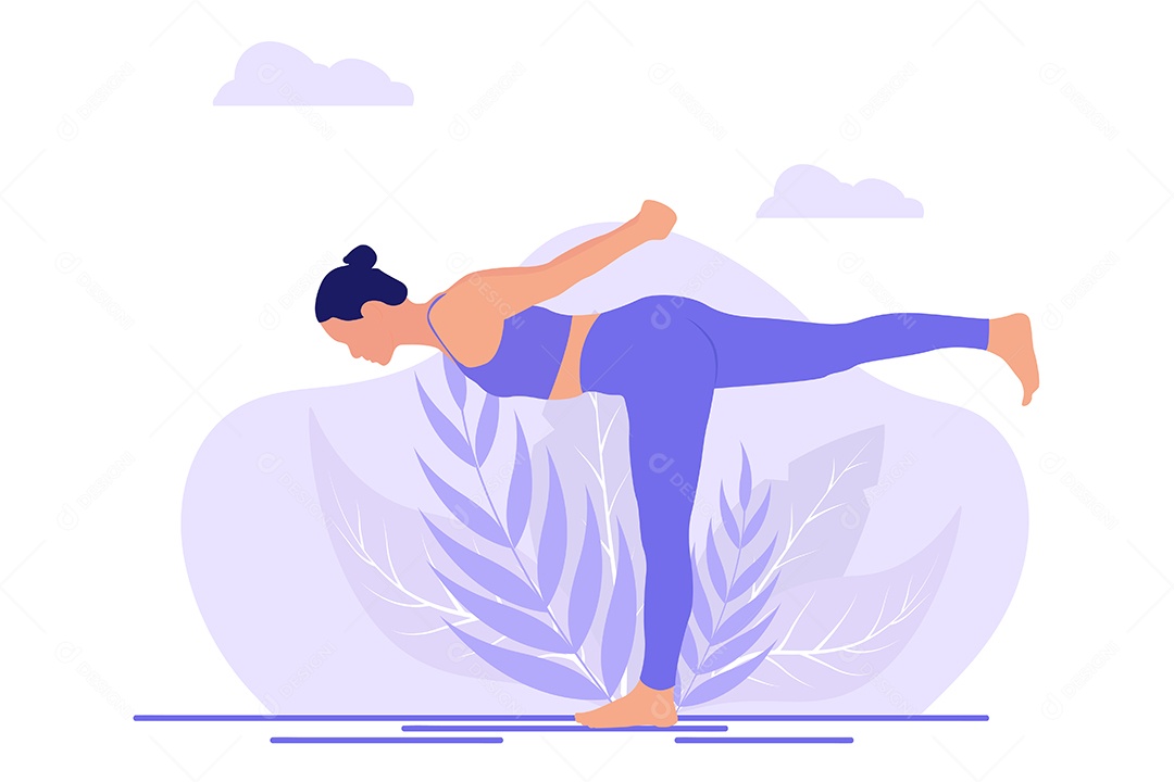 Conceito de Yoga Ilustração Vetor EPS