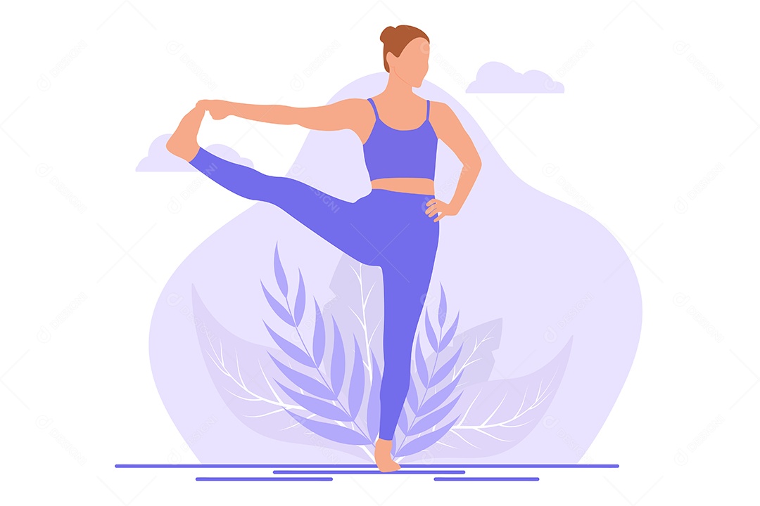 Conceito de Yoga Ilustração Vetor EPS