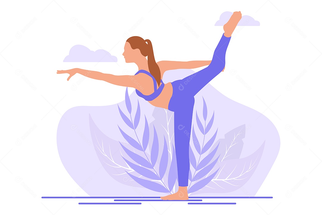 Conceito de Yoga Ilustração Vetor EPS