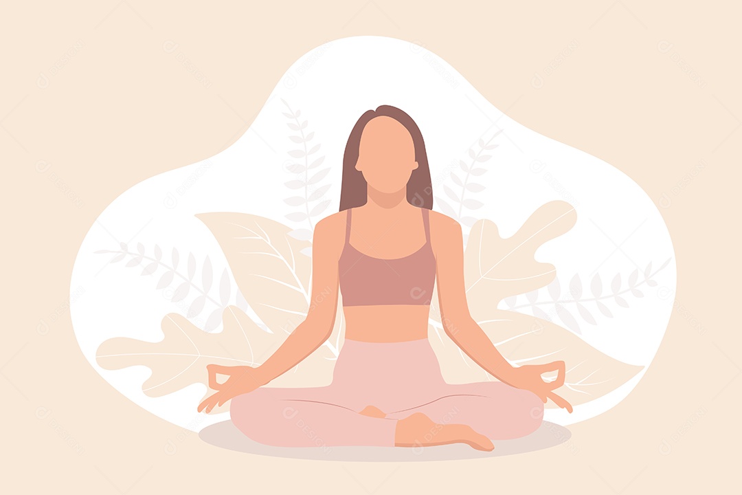 Conceito de Yoga Ilustração Vetor EPS