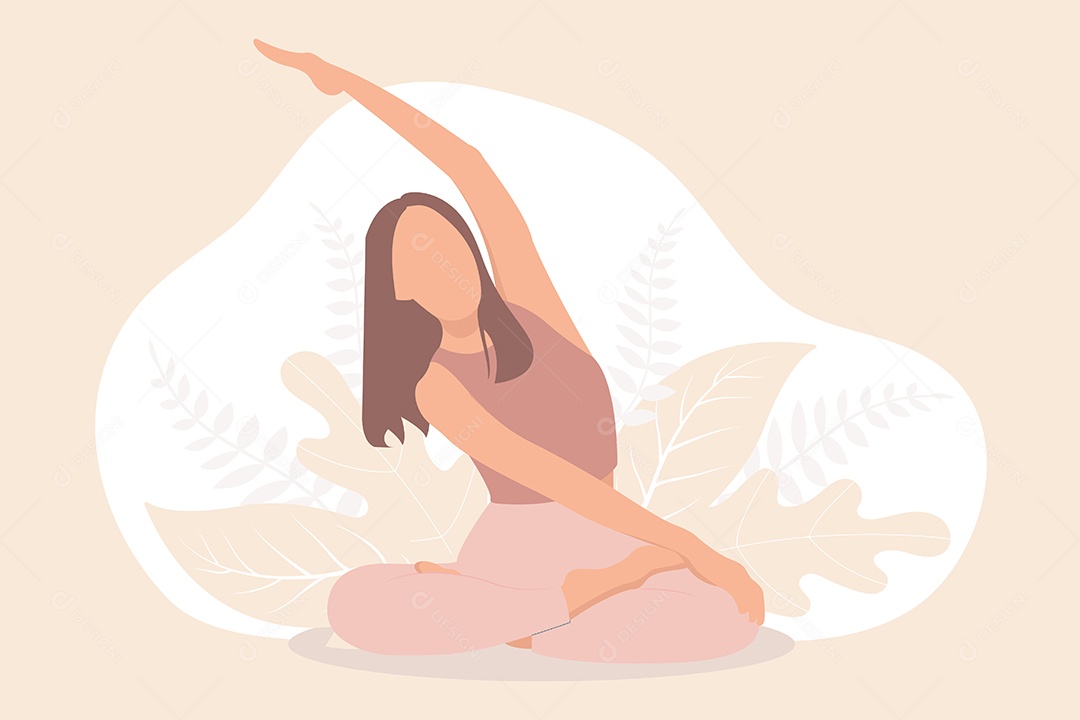 Conceito de Yoga Ilustração Vetor EPS