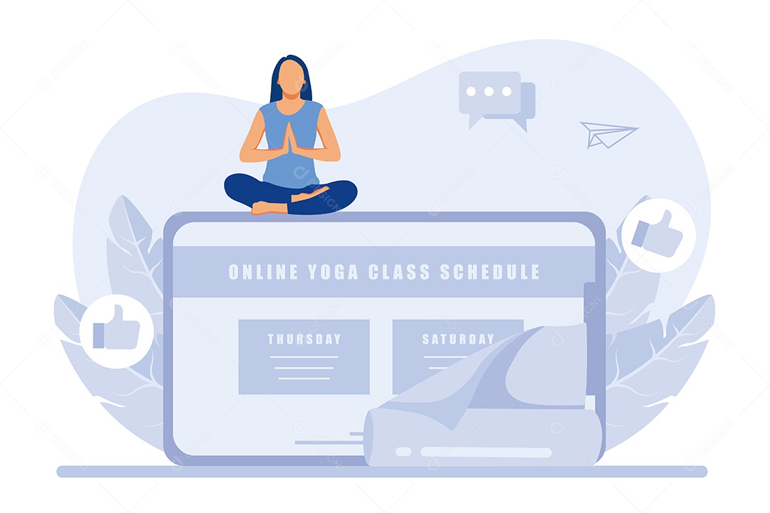 Conceito de Yoga Ilustração Vetor EPS