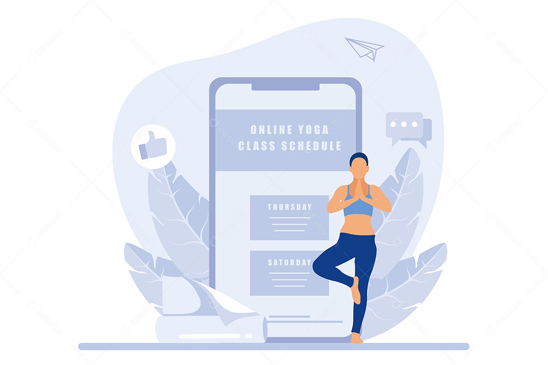 Conceito de Yoga Ilustração Vetor EPS