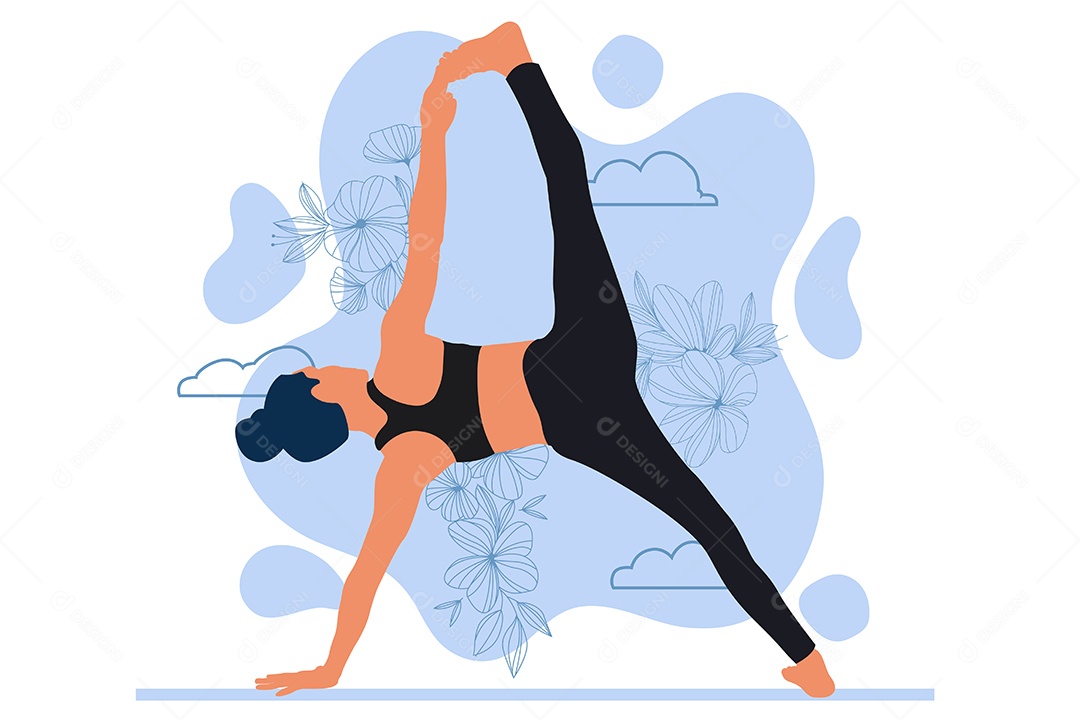 Conceito de Yoga Ilustração Vetor EPS