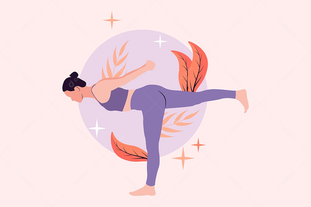 Conceito de Yoga Ilustração Vetor EPS