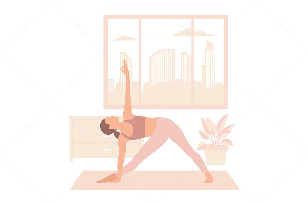 Conceito de Yoga Ilustração Vetor EPS
