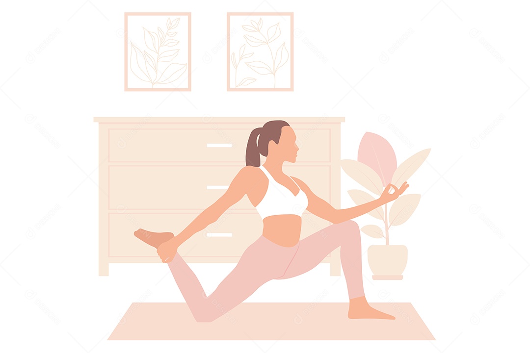Conceito de Yoga Ilustração Vetor EPS