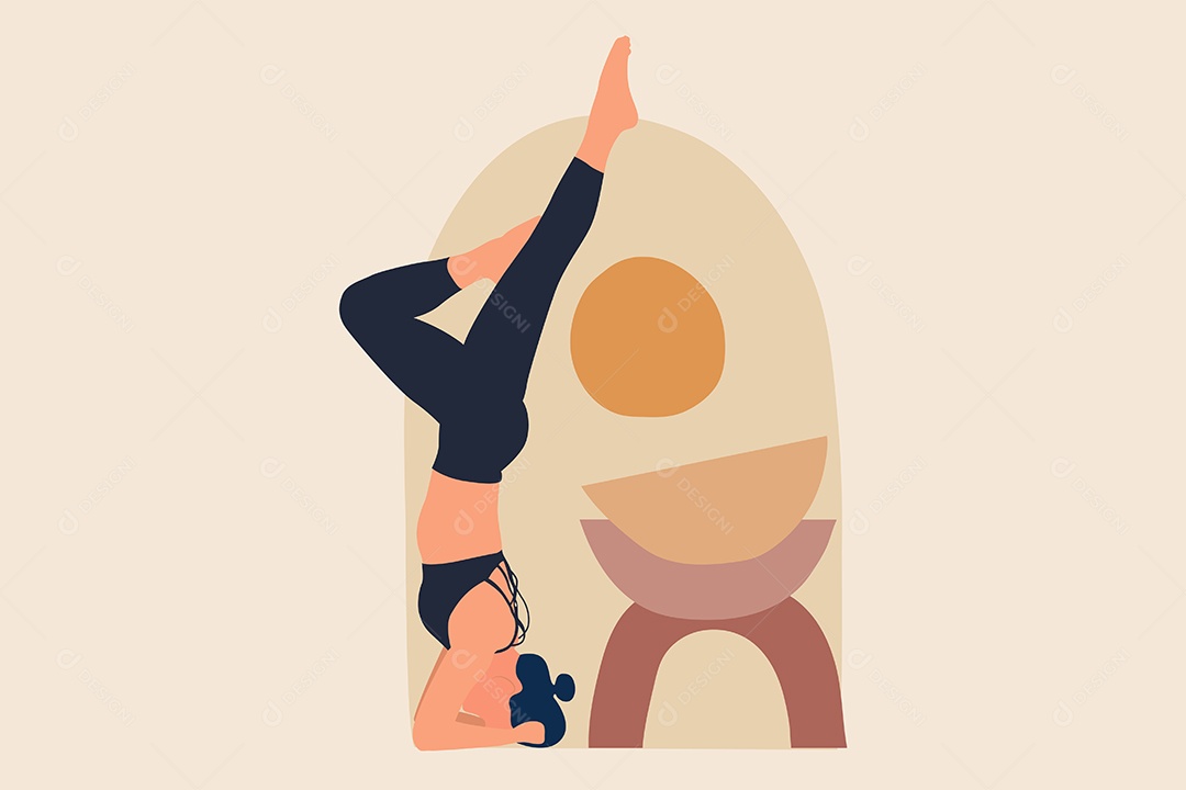 Conceito de Yoga Ilustração Vetor EPS
