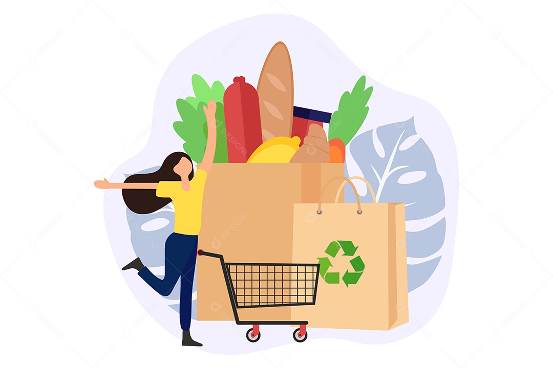 Conceito de Comércio Eletrônico Ilustração Vetor EPS