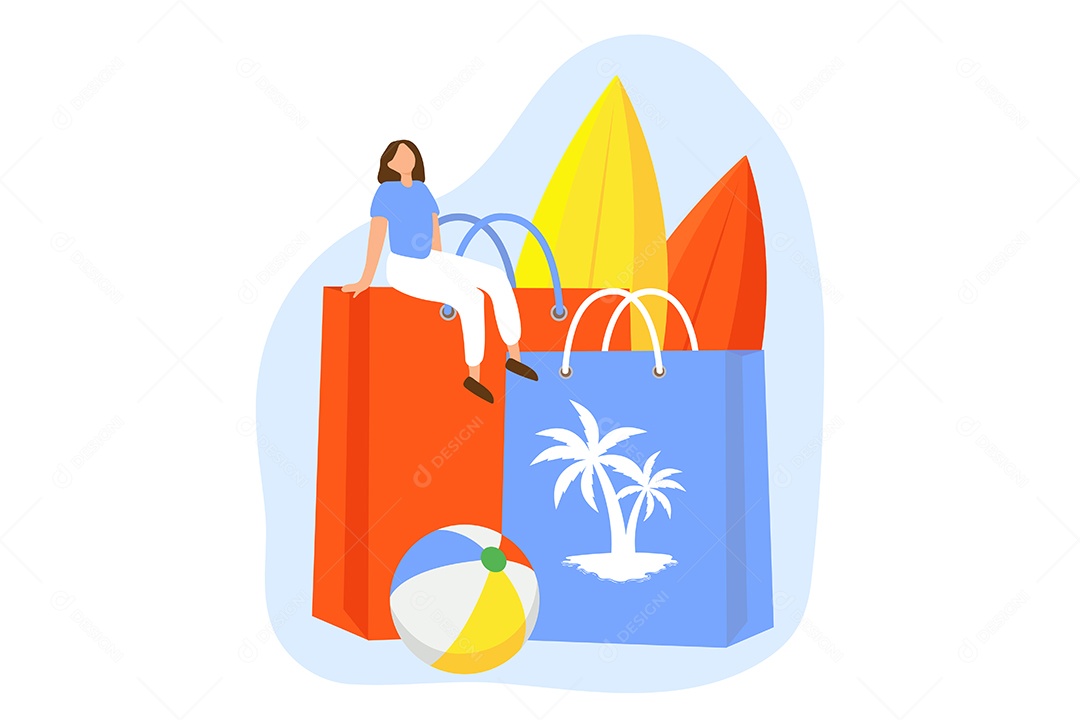 Conceito de Comércio Eletrônico Ilustração Vetor EPS