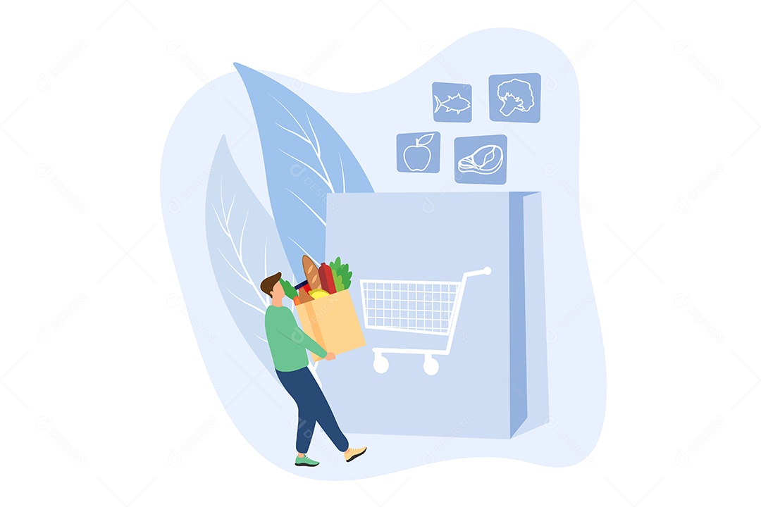 Conceito de Comércio Eletrônico Ilustração Vetor EPS