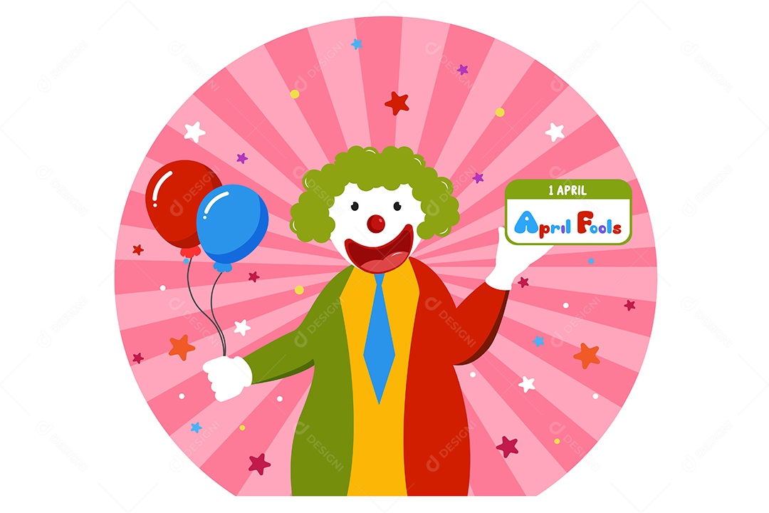 Conceito do Dia da Mentira 01 de Abril Ilustração Vetor EPS