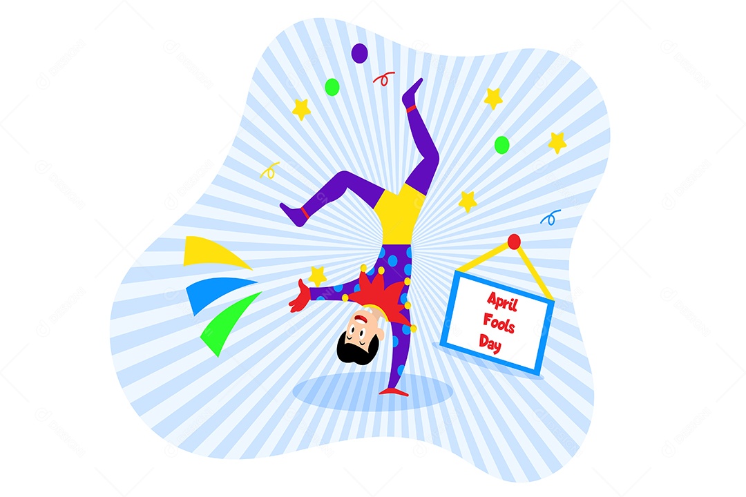 Conceito do Dia da Mentira 01 de Abril Ilustração Vetor EPS