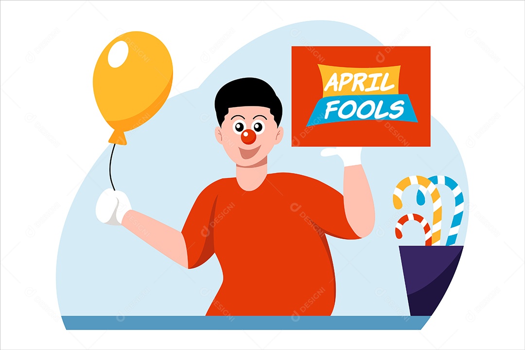 Conceito do Dia da Mentira 01 de Abril Ilustração Vetor EPS