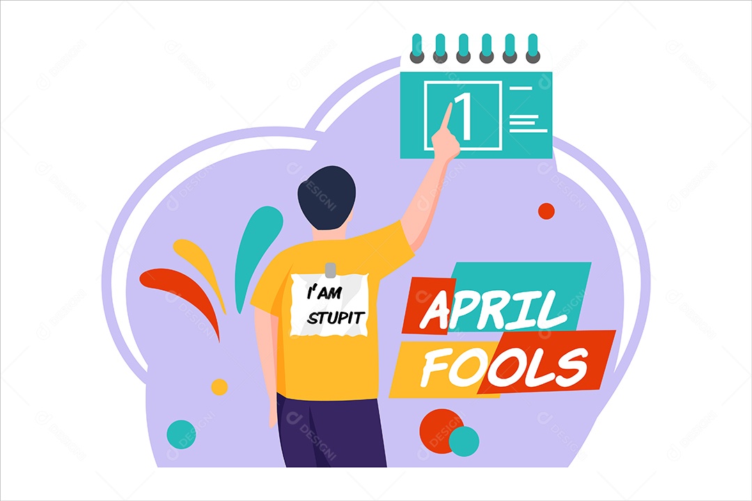Conceito do Dia da Mentira 01 de Abril Ilustração Vetor EPS