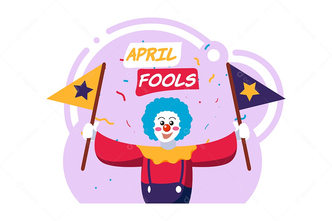 Conceito do Dia da Mentira 01 de Abril Ilustração Vetor EPS