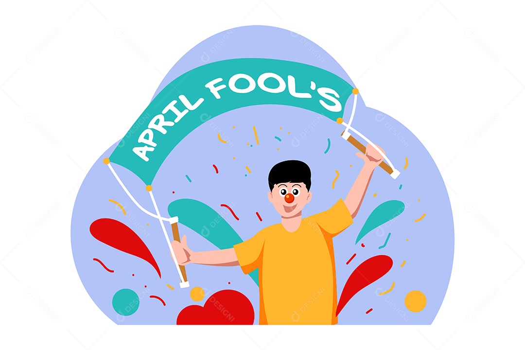 Conceito do Dia da Mentira 01 de Abril Ilustração Vetor EPS