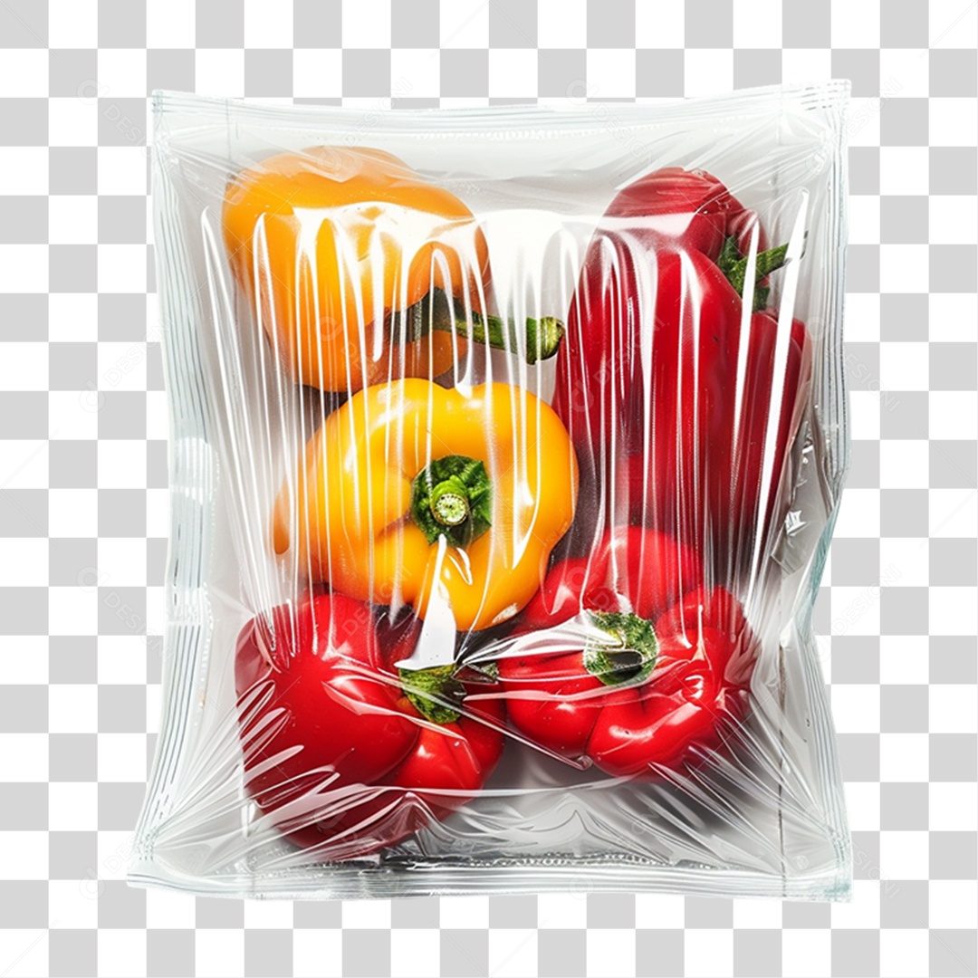 Transparent PNG Plastic Bag with Vegetables